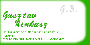 gusztav minkusz business card